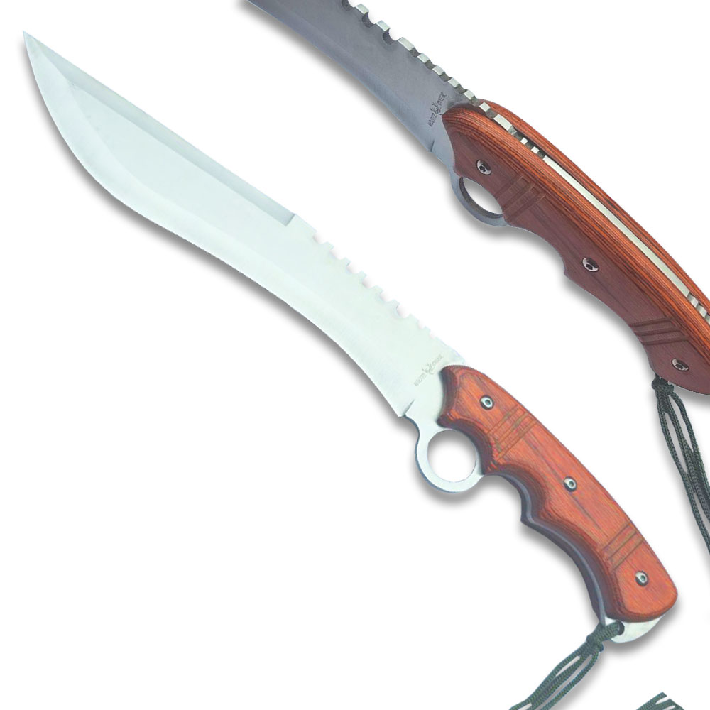 Devastator Silver Bowie Survival Military Fix Blade Full Tang Knife w/Sheath