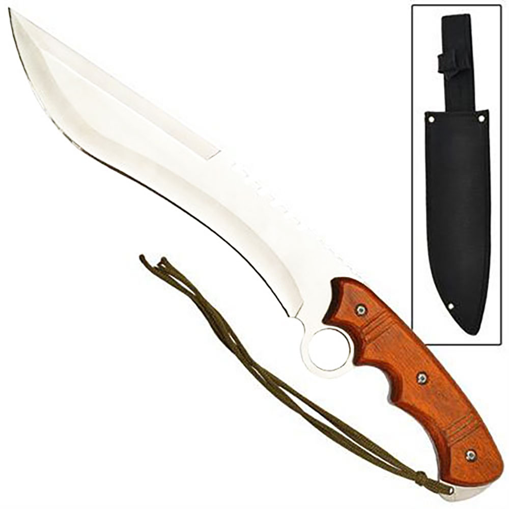 Devastator Silver Bowie Survival Military Fix Blade Full Tang Knife w/Sheath