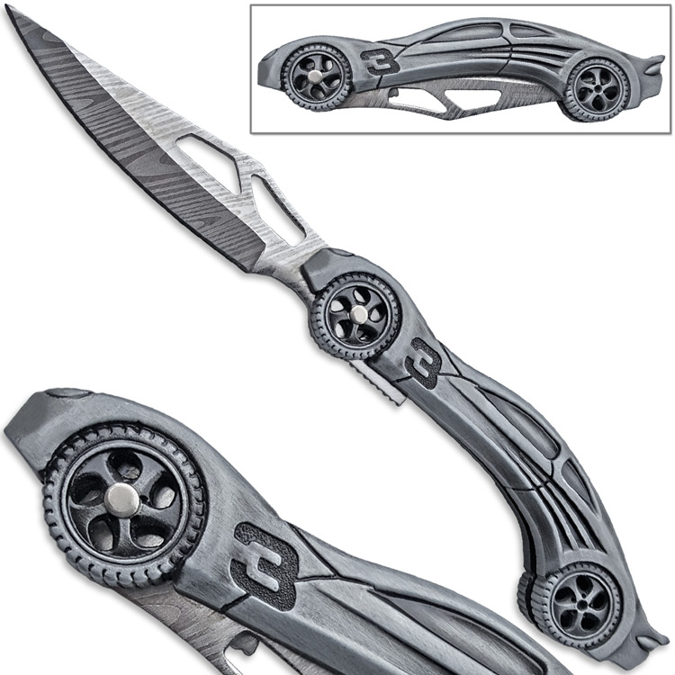 Street Racer Pocket Knife Number 3 Folding 7.8in Sports Car