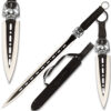 BLACK DEMON WARRIOR  SWORD 26.5" OVERALL 2 PCS THROWING KNIFE SET