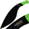 Wartech Zombie Killer Jungle Kukri Machete Knife Full Tang Hi-Vis Green Handle