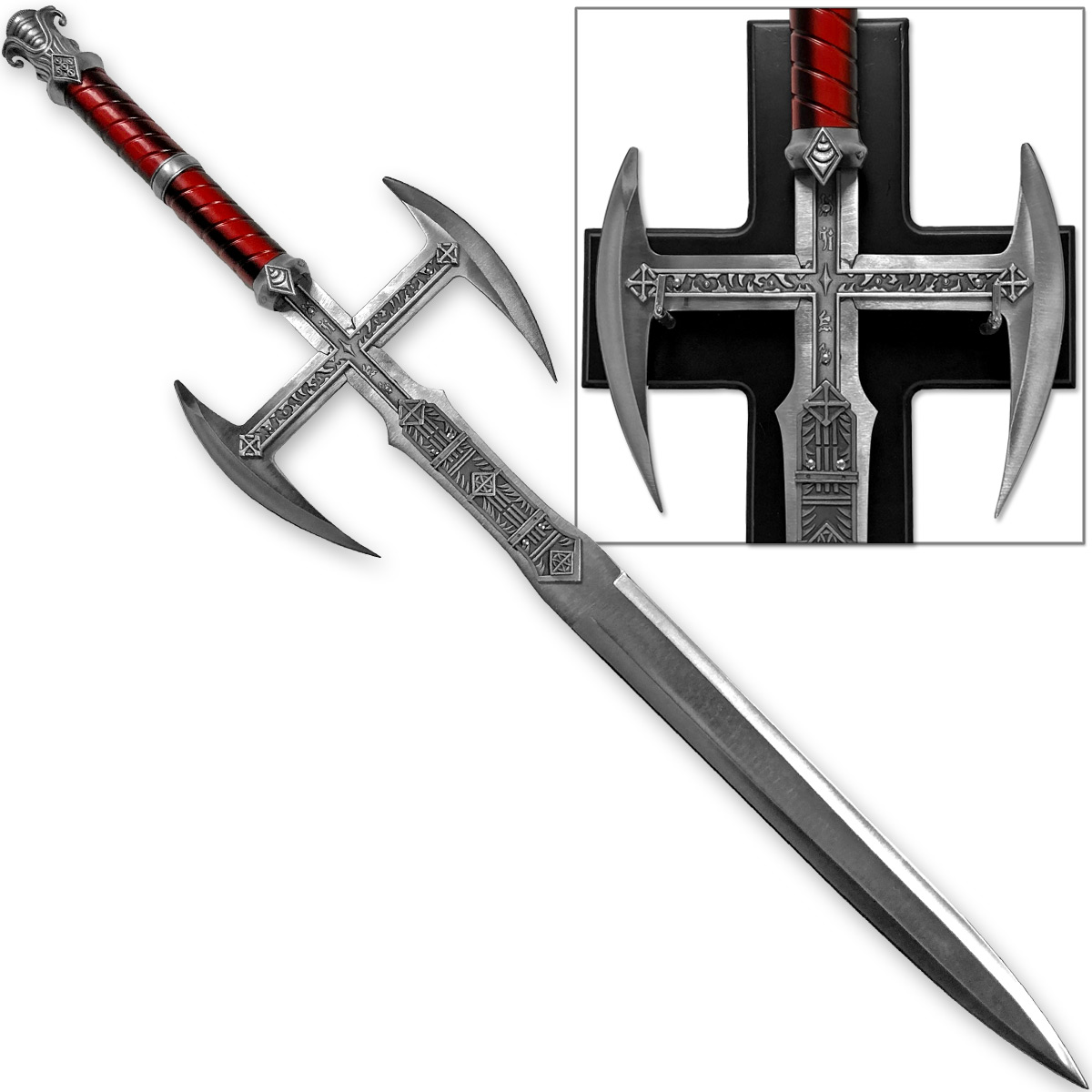 Demonic Demons Medieval Cross Sword Evil Slayer Short Claymore