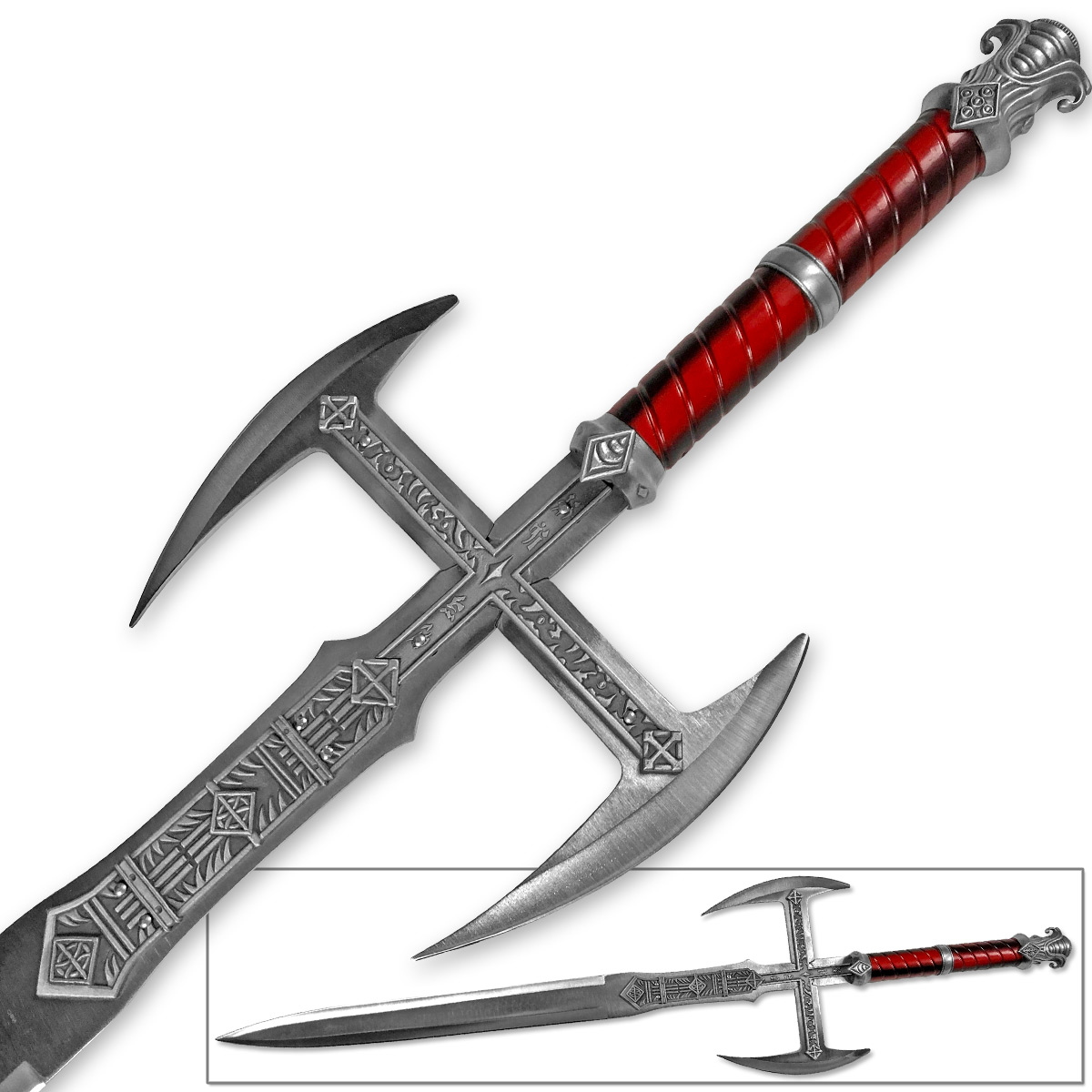 Demonic Demons Medieval Cross Sword Evil Slayer Short Claymore