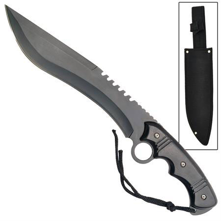 Devastator Black Bowie Survival Military Fix Blade Full Tang Knife w/Sheath