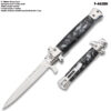 9"Premium Stiletto Milano Style Spring Assisted Marble Black Handle