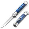 Blue Premium Stiletto Milano Collection Spring Assist Knife