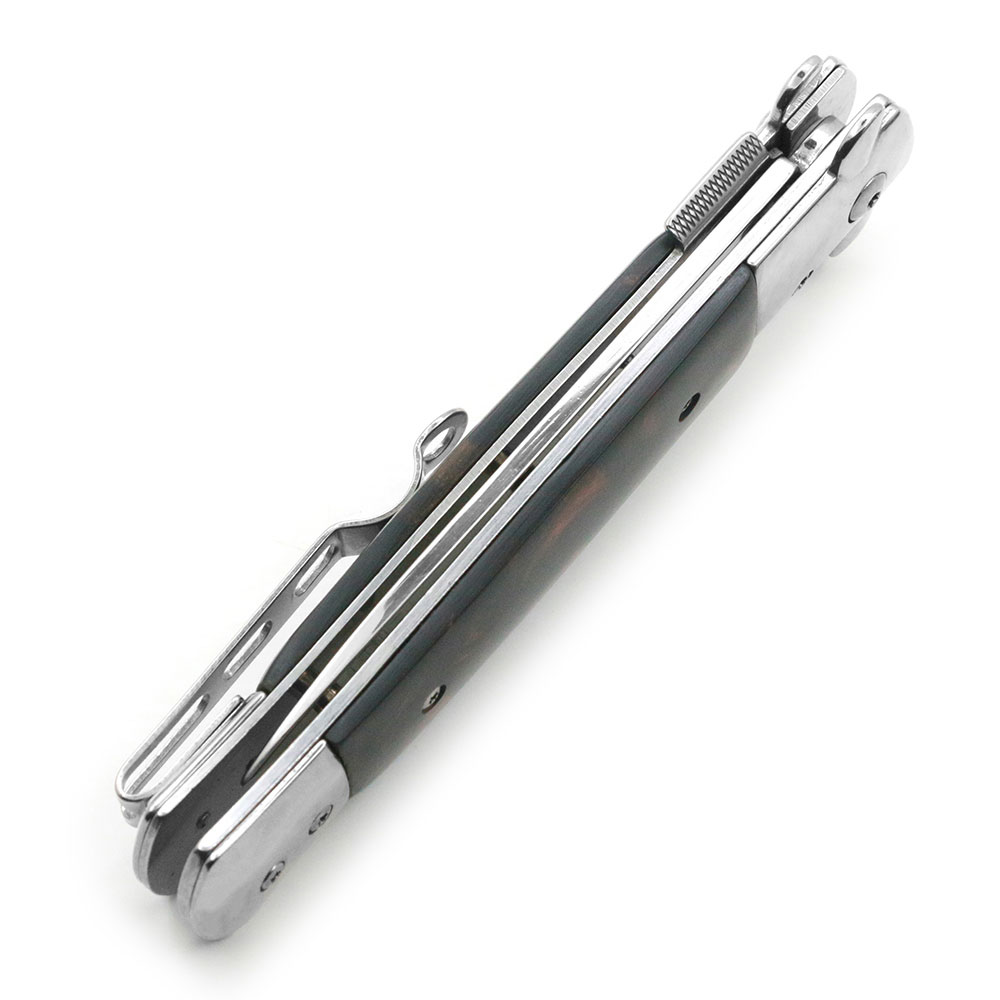 Premium Stiletto Milano Collection Spring Brown Marble  Assist Knife