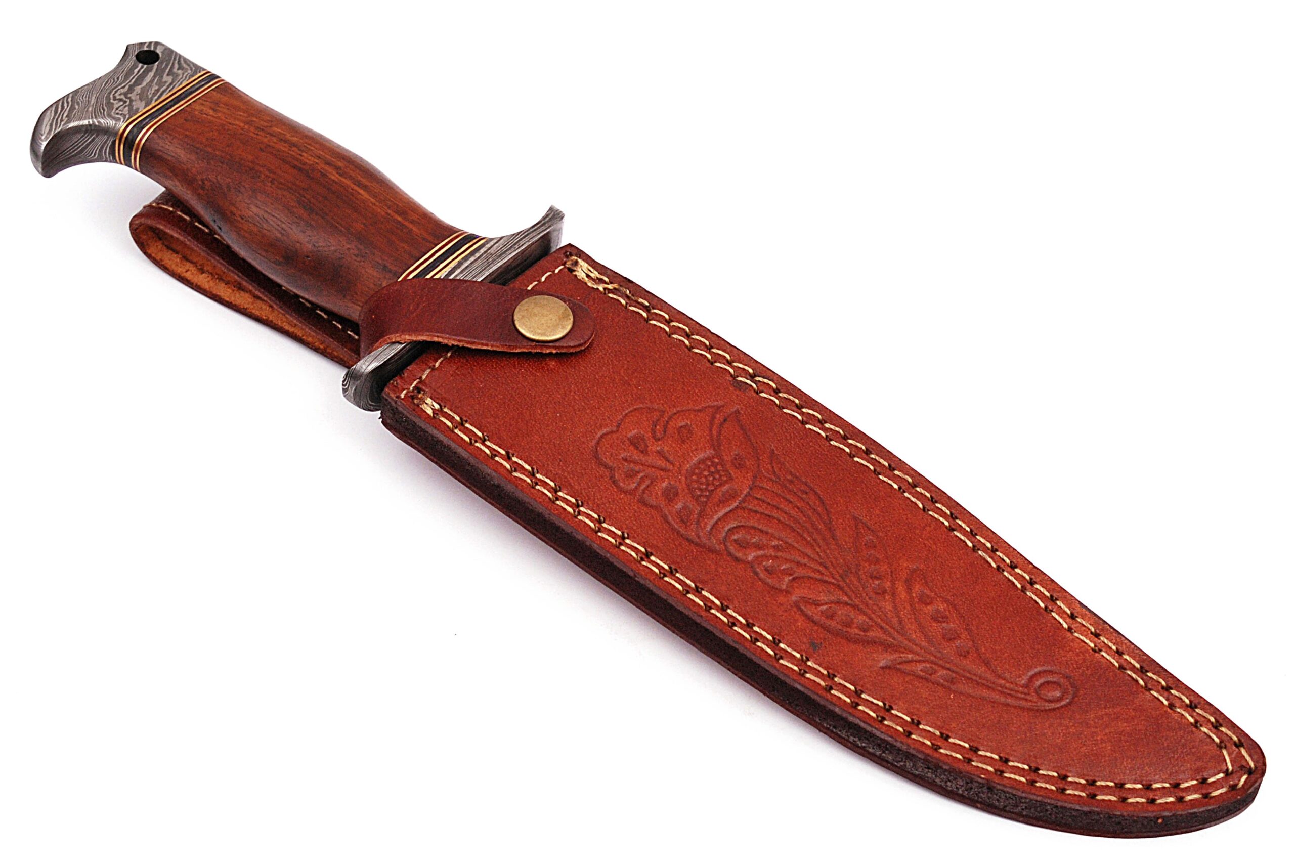 Handmade Damascus Steel Cocobolo Wood Handle Outback American Bowie Knife Ltd. Edition