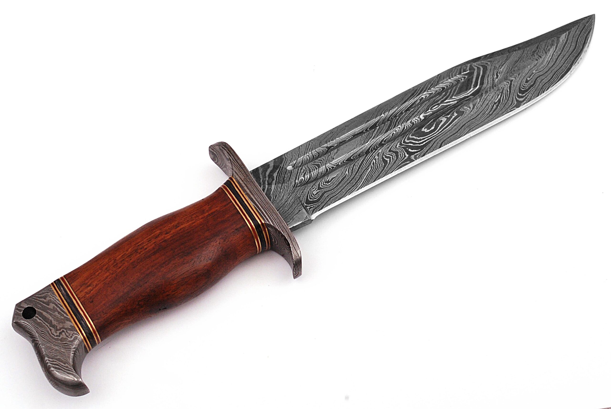 Handmade Damascus Steel Cocobolo Wood Handle Outback American Bowie Knife Ltd. Edition