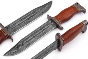 Handmade Damascus Steel Cocobolo Wood Handle Outback American Bowie Knife Ltd. Edition