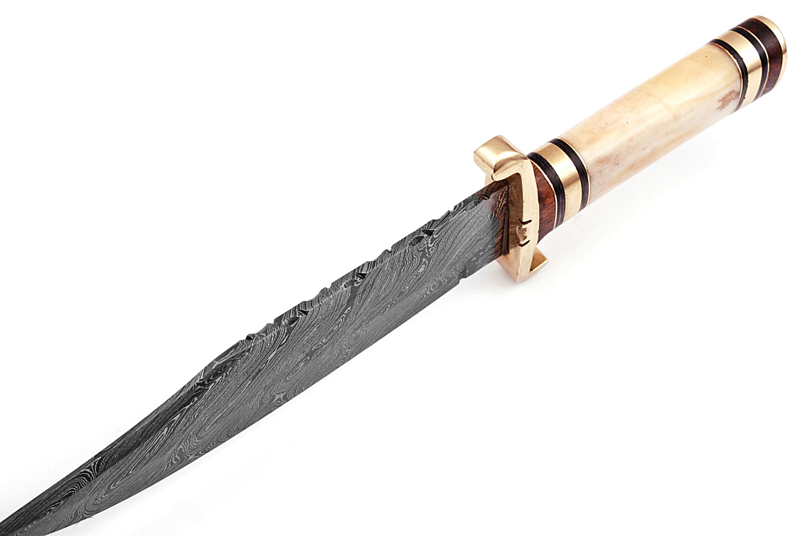 Handmade Damascus Steel Bone Handle Outback American Bowie Knife Ltd. Edition