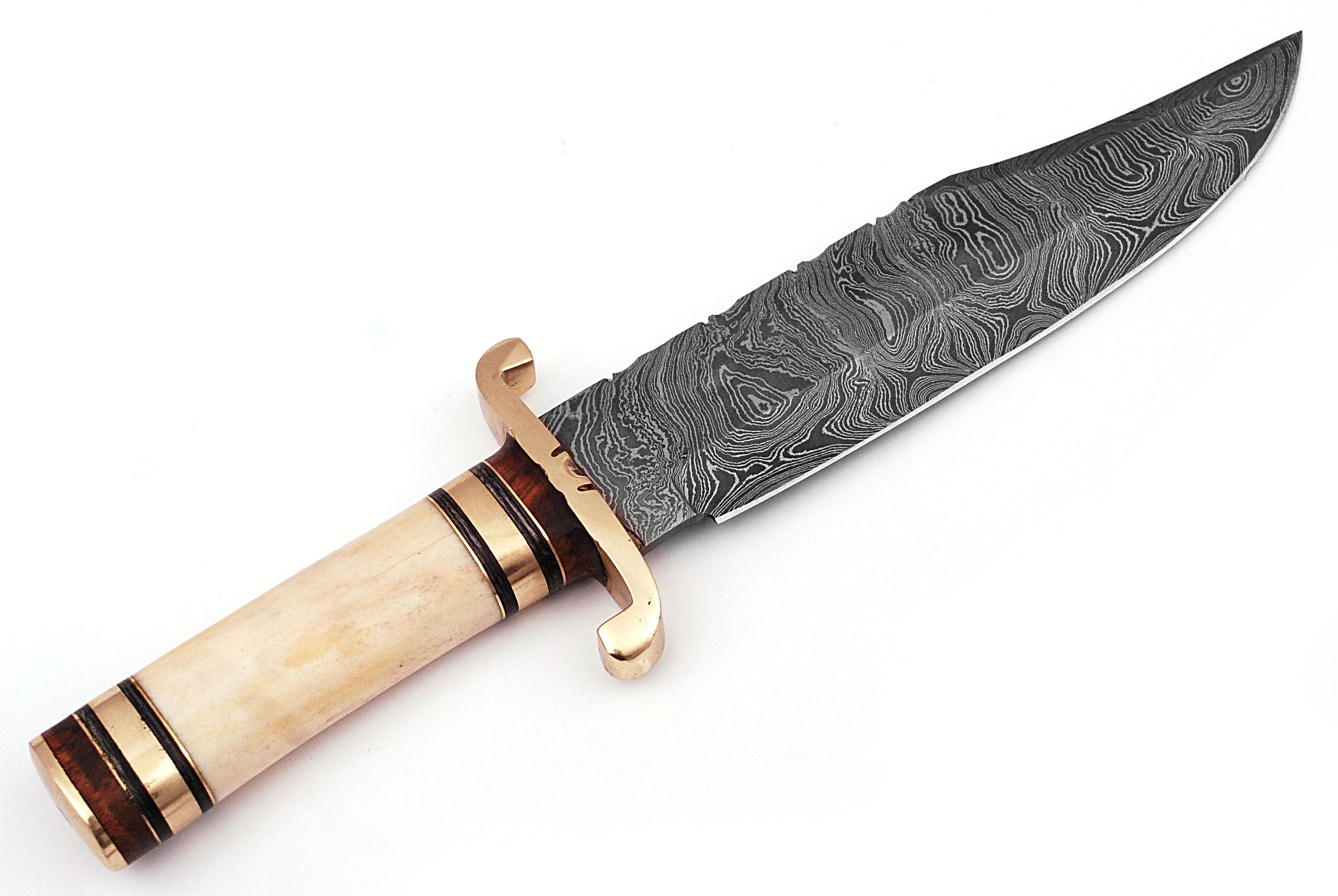 Handmade Damascus Steel Bone Handle Outback American Bowie Knife Ltd. Edition