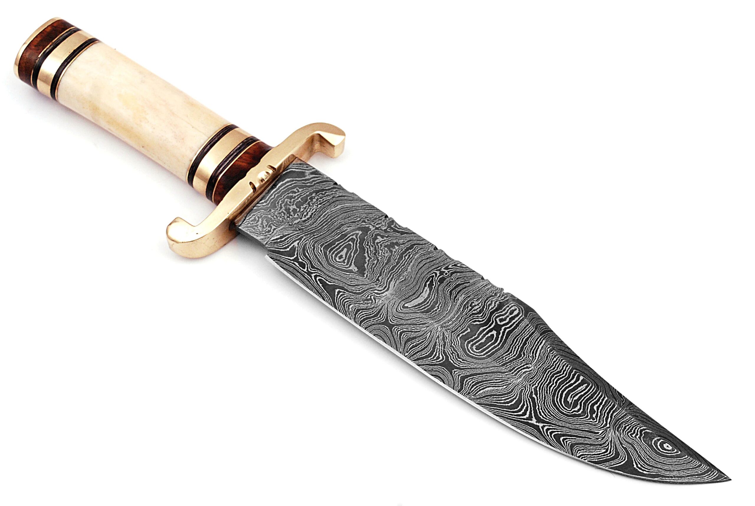 Handmade Damascus Steel Bone Handle Outback American Bowie Knife Ltd. Edition