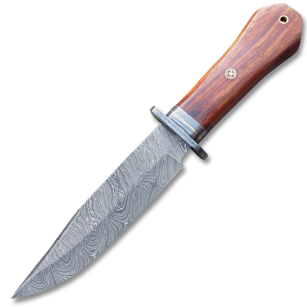 Mountain Out Back  Damascus Steel Hunting Knife  Wood  Handle