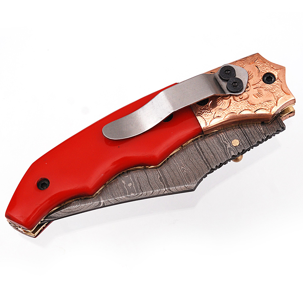 "Keep America Great" Trump 2020  Damascus Folding Knife  Copper Bolster Exclusive Item