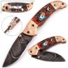 White Deer Executive Series Damascus Folding Knife