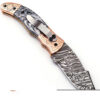 White Deer Executive Black & White Marble Series Damascus Folding Knife Brass & Copper File work