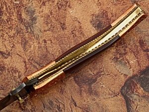 Executive Series MAGNUM COMBLOCK Damascus Folding Knife Bakelite Solid Copper ENGRAVED Bolstered