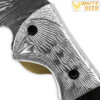WHITE DEER Bird of Prey Damascus Folding Knife White Copper Bolstering