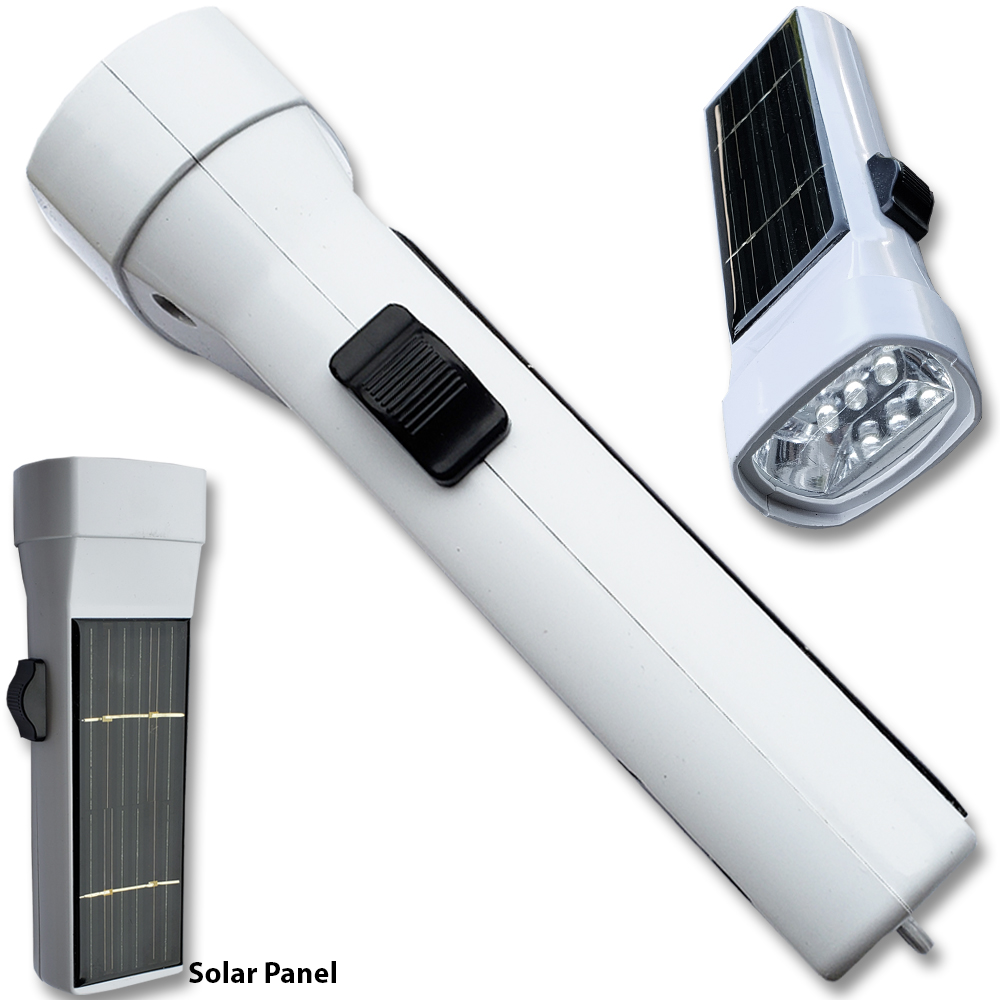 Solar Power  Flashlight White