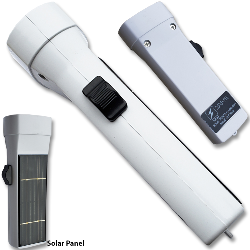 Solar Power  Flashlight White