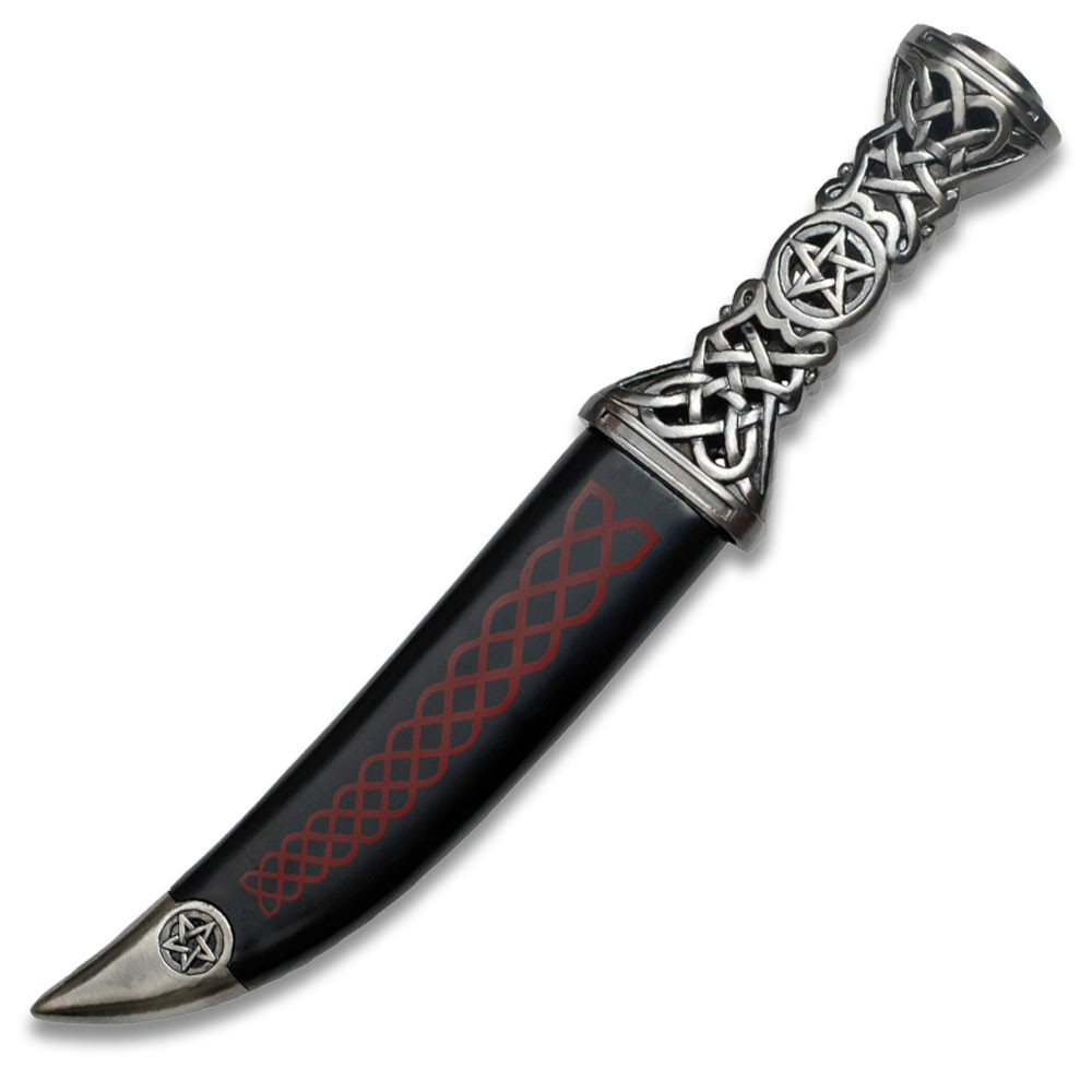 Celtic Pentacle Ritual Dagger – Collector’s Edition Curved Blade with Ornate Handle & Sheath