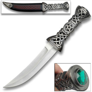 Celtic Pentacle Ritual Dagger – Collector’s Edition Curved Blade with Ornate Handle & Sheath