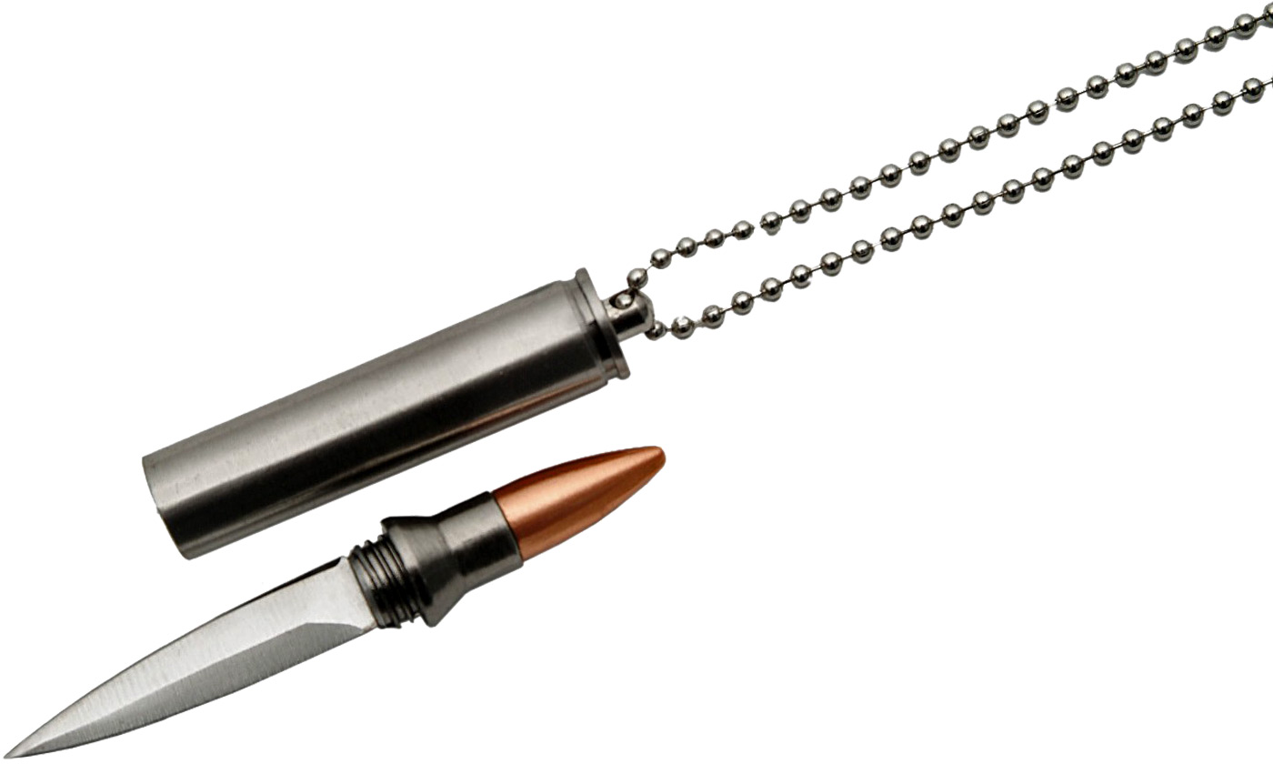 Fantasy Master 30-06 Bullet Replica Neck Knife w Chain