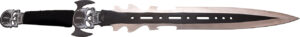 Demon Skull Gladius FANTASY SHORT SWORD FULL TANG BLACK w Sheath
