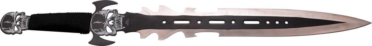 Demon Skull Gladius FANTASY SHORT SWORD FULL TANG BLACK w Sheath