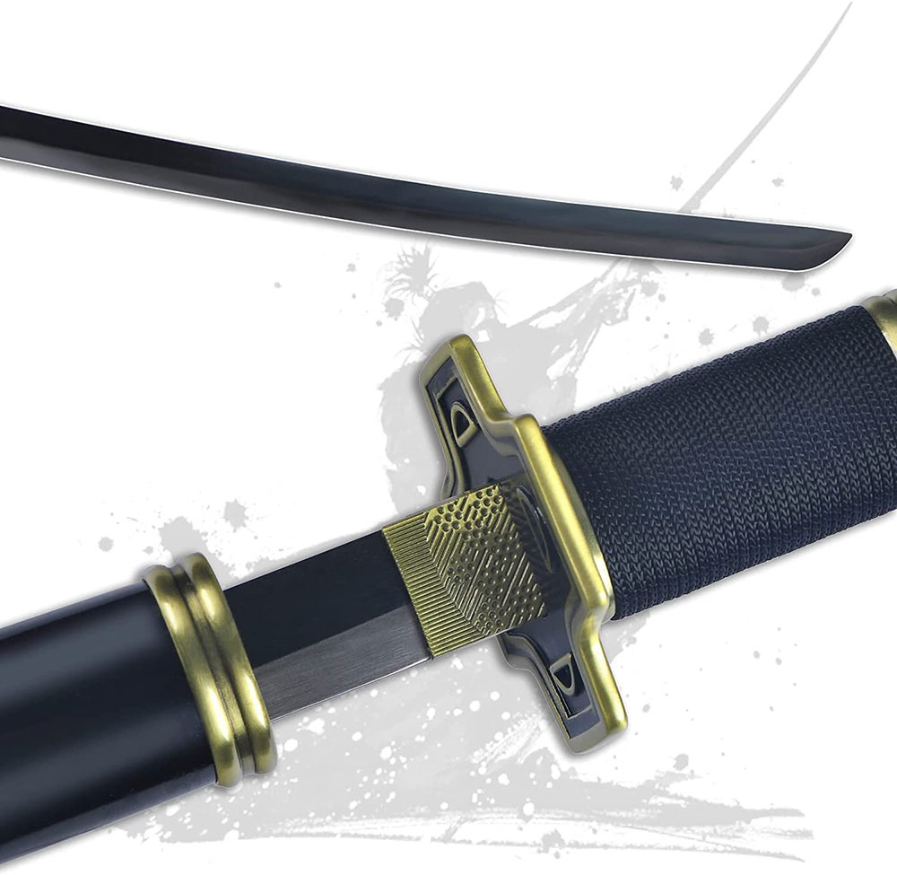 40" RORONAO ZORO METAL YUBASHIRI ONE PIECE RYO WAZAMONO SWORD KATANA COSPLAY