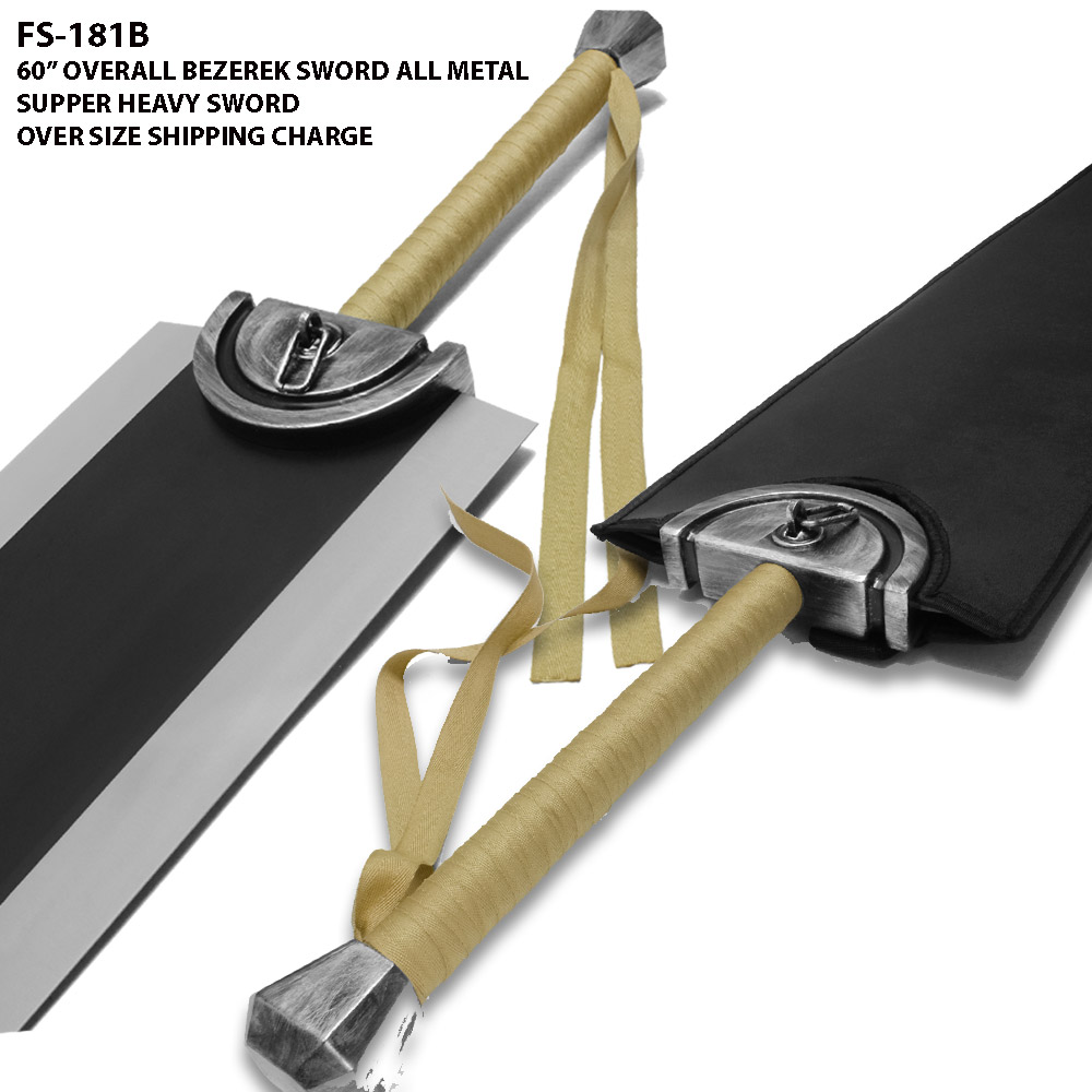 60 Inches Bezserk Guts Dragon Slayer Sword Black Limited Edition