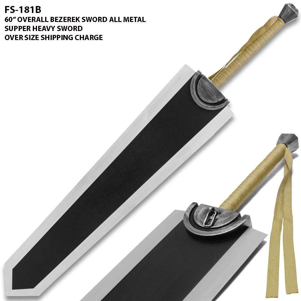 60 Inches Bezserk Guts Dragon Slayer Sword Black Limited Edition
