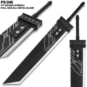 Massive Fantasy Metal Two Hand Replica Sword Black