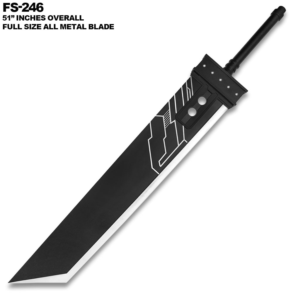 Massive Fantasy Metal Two Hand Replica Sword Black
