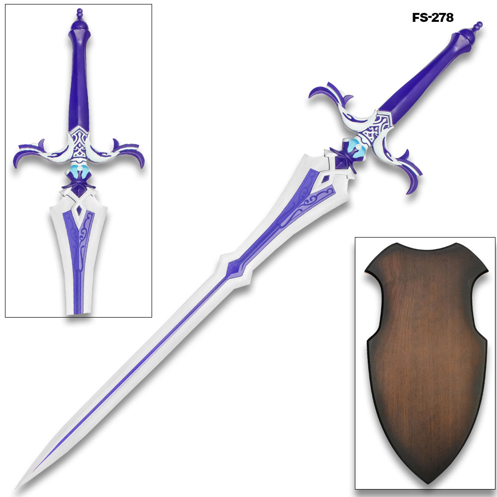 Game Genshin Impact Sacrificial  Purple Sword Cosplay