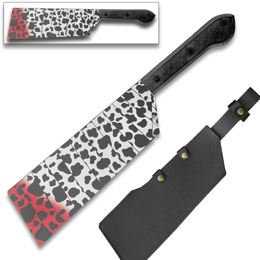 Jujutsu Kaisen Cleaver  Black Red and White Blade Printed Full Tang