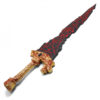 Makileth's Dragon Flame Lava Fantasy Sword with Dragon Hilt – Black & Red Molten Blade Display Sword with Wall Plaque