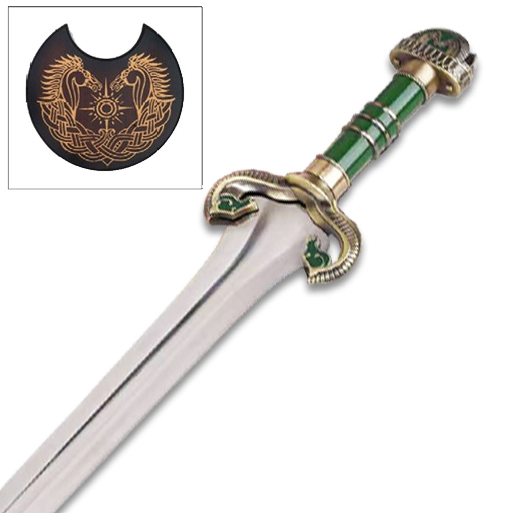 LOTR Sword of Eowyn Medieval Sword Emerald Green Handle