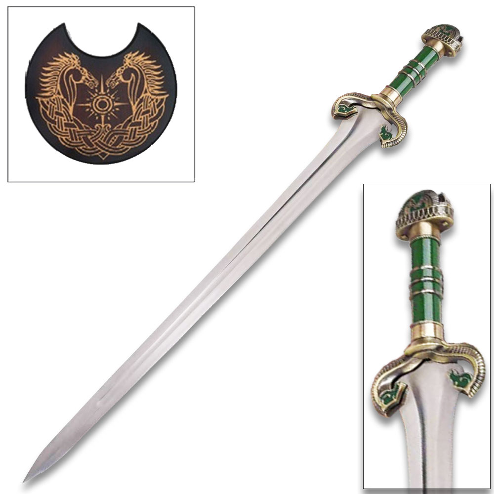 LOTR Sword of Eowyn Medieval Sword Emerald Green Handle