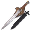 Elven Guardian Fantasy Sword with Ornate Wall Display Plaque & Leather Sheath