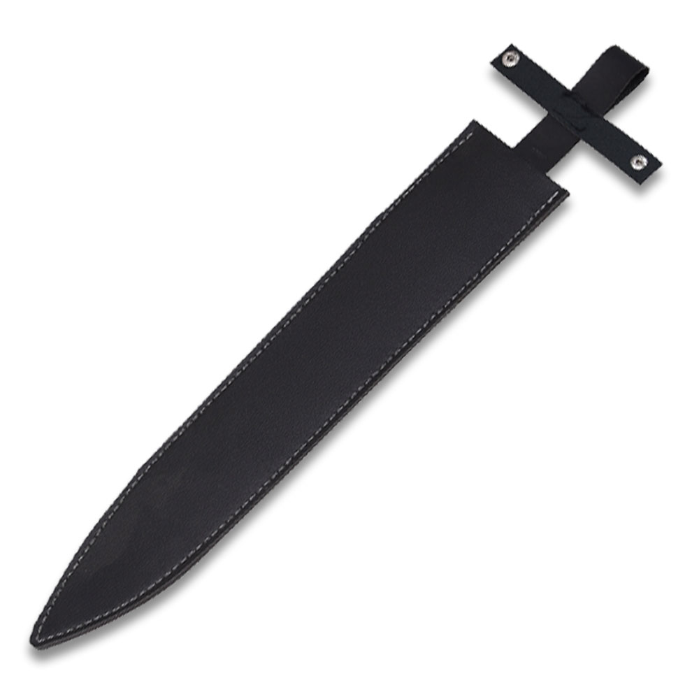 Elven Guardian Fantasy Sword with Ornate Wall Display Plaque & Leather Sheath