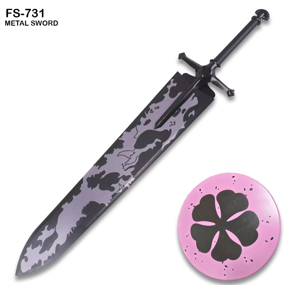 Black Clover Asta Demon Slayer Sword Replica – Oversized Anime Greatsword with Wall Display Plaque