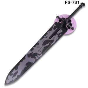 Black Clover Asta Demon Slayer Sword Replica – Oversized Anime Greatsword with Wall Display Plaque