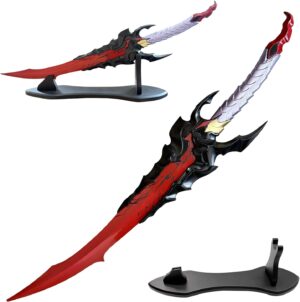Abyssal Flame Reaver Solo Leveling Dagger - 24" Stainless Steel Anime Replica with Display Stand