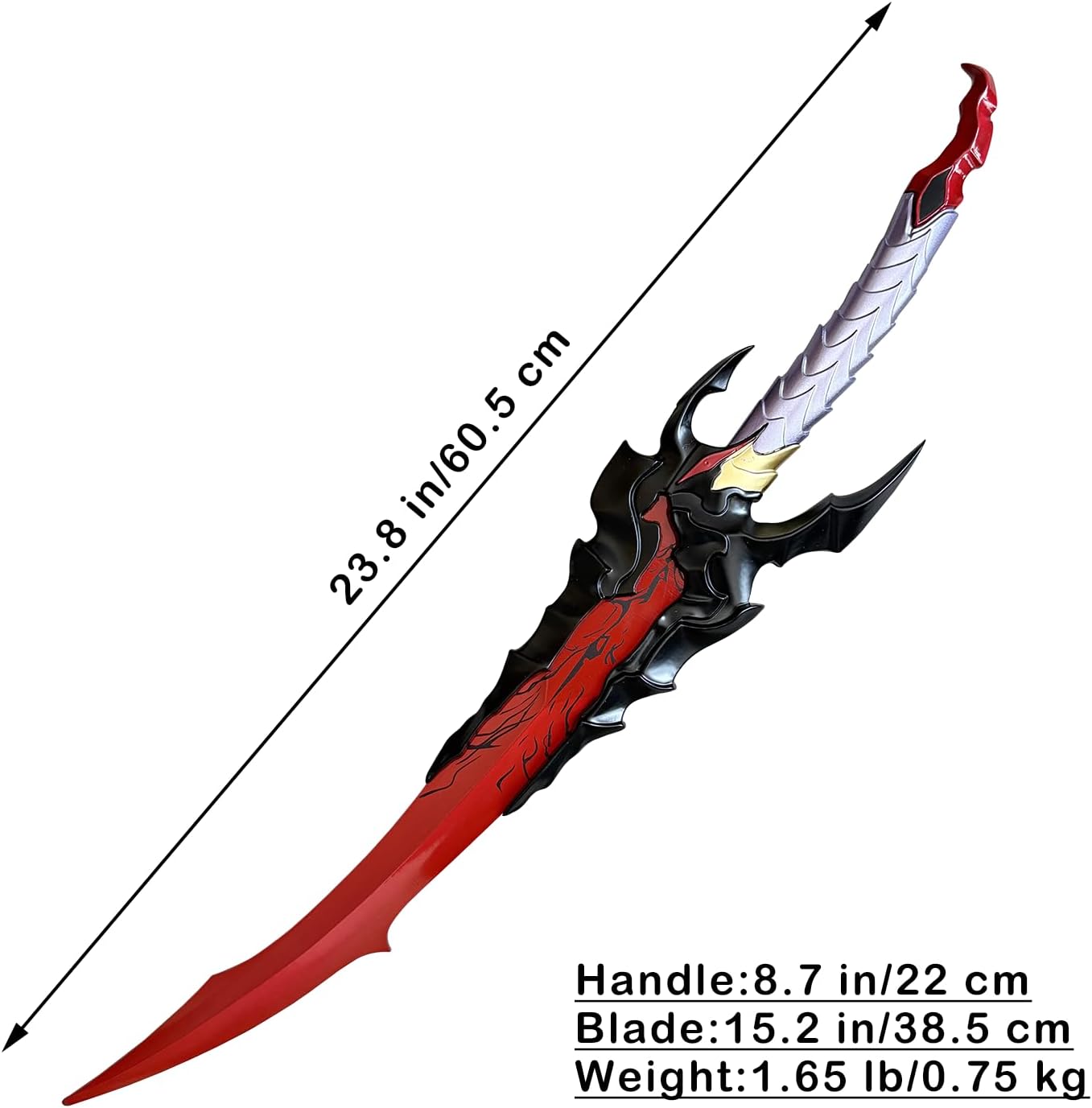 Abyssal Flame Reaver Solo Leveling Dagger - 24" Stainless Steel Anime Replica with Display Stand