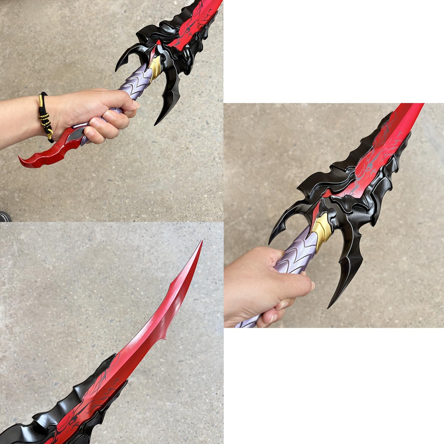 Abyssal Flame Reaver Solo Leveling Dagger - 24" Stainless Steel Anime Replica with Display Stand