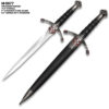 Crusader Dagger With Scabbard 14.5" Overall Silver Blade