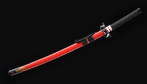 Saya C Sacred Ultra Blood Red Replica Sword Fang