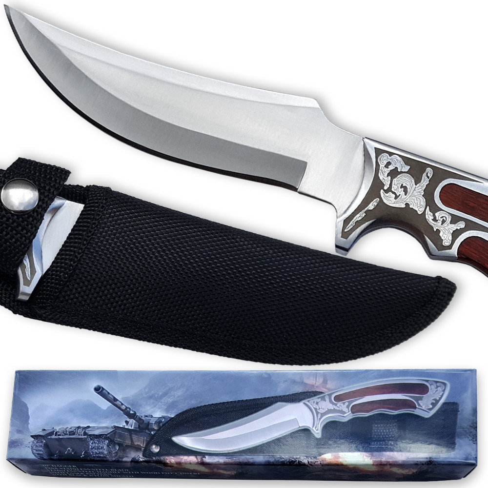 Executive Ridge Bowie Knife Wood Grips Trail Runner Elite Full Tang AUS-6 Steel